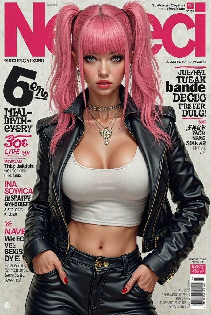 a close up of a woman wit short pink hair dixie cut on a magazine cover with a skirt, maxim cover, maxim magazine, maxim cover : :, maxim magazine cover, cover shot, stunning cover magazine, magazine cover, award - winning magazine cover, fashion magazine cover, cover magazine, on the cover of a magazine, cover girl, torn cosmo magazine style, cover. photo : david roemer