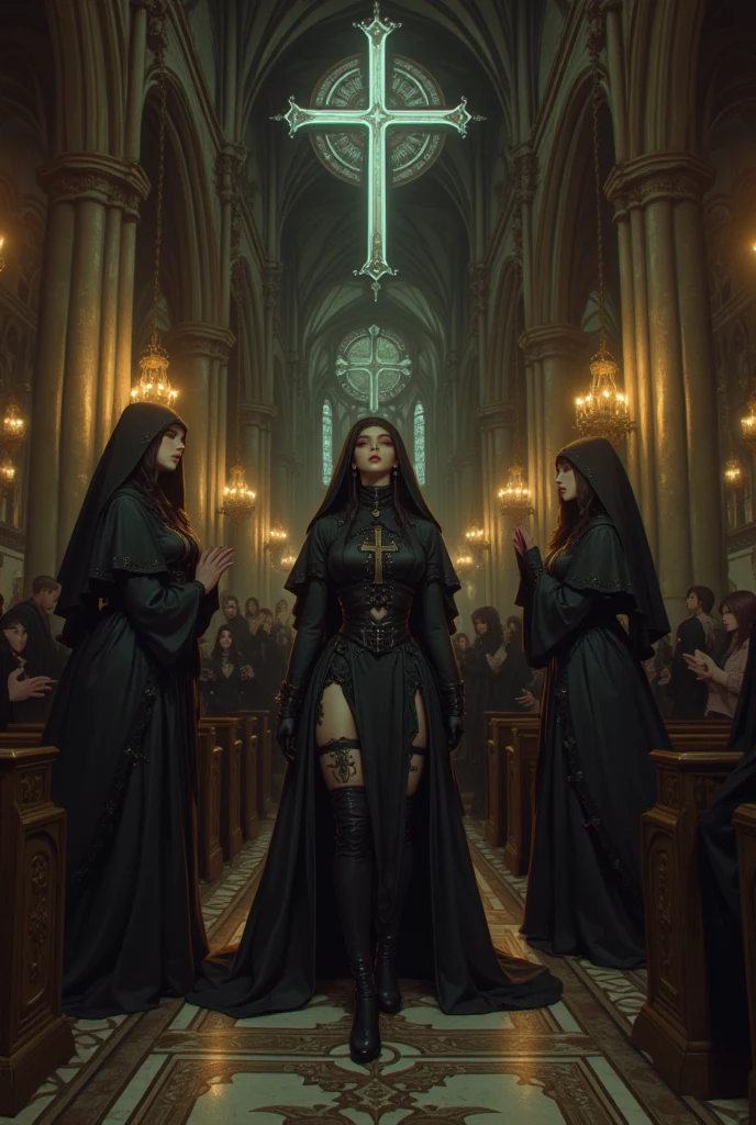 the grim reaper sitting on a throne surrounded by adoring witches,hyper-realistic, cinematic, 8k, ultra-detailed, masterpiece, intricate-details, photo-realistic, first-floor