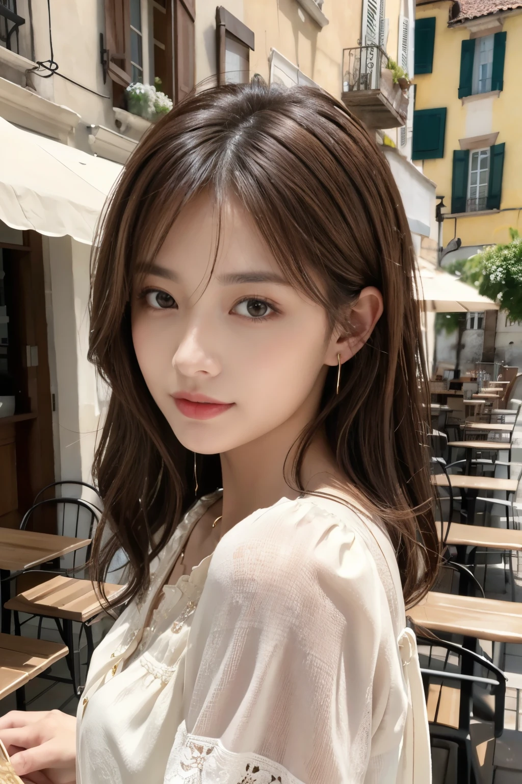 (((32K,very high resolution, high detail, very accurate,masterpiece girl 1))),RAW photo & realistic atmosphere,beautiful dark blue eyes,detailed mouth,glossy lips,fine eyebrows,Soft white skin that shines in every detail,,detailed eyes、Very beautiful eyes with deep blue eyes,lip details、very beautiful face,very well-shaped face、lifelike face,shining beautiful lips,beautiful eyebrows,infinite reality,best design,（A very cute plain Japanese 17 year old high school girl,toned body,thighs thighs thighs,thin legs,Beautifully shaped breasts,She is a very cute beautiful girl,：1.5）,best natural makeup,japanese id,korean idol,Young sensual idols,Moist eyes,dark beautiful eyes,beautiful butt,beautiful feet,,camel&#39;s foot,：1.3),Super high resolution、,natural and realistic face,Backlight,Her pure eyes are too cute,(((photorealism,Take a full body photo))),,real live action,（stylish looking earrings,,necklace,bracelet,gyuru,shiny nail art,girly clothes装,,girly clothes,Dress up elegantly like a maiden,tailored jacket,Elegant beautiful skirt,Cute fashionable girl,Light brown soft permed medium hair,solo,,chew a little,Full body Esbian：1.7）,Shibuya night（turned around：1.5）