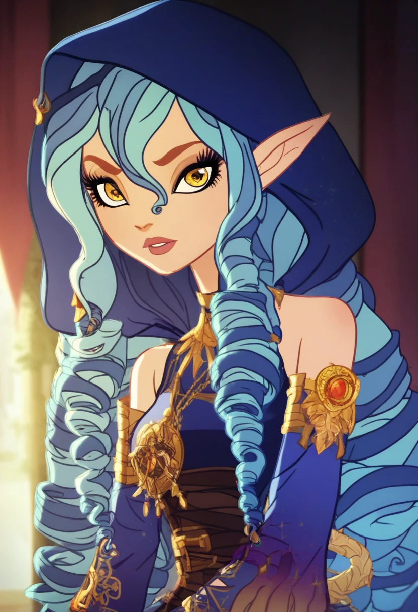 concept of a Brazilian folklore character, in the background a beautiful city