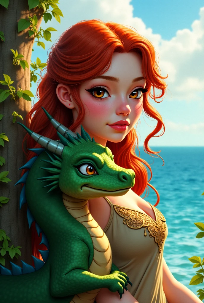 Young woman, Pink Underwear, The Dragon
