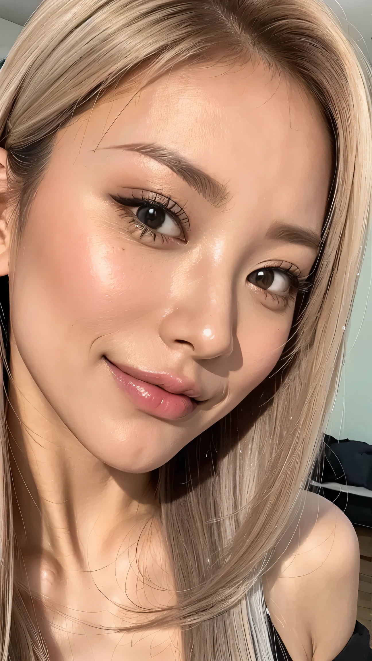 realistic skin 、Even the pores are clear、Realistic eyes、Realistic eyes、 staring at me、 I'm watching a close-up。My Face 、 all eyes meet、 click here、I want to get close to beautiful women nearby 、 Big Nipples , huge nipples,Look at me with a smile 、vision、 beautiful platinum colored hair 、 pose 、 4 beautiful women look at our beautiful long legs from an angle 、 I'm watching in close-up、I want to make eye contact with everyone, my lips stick out