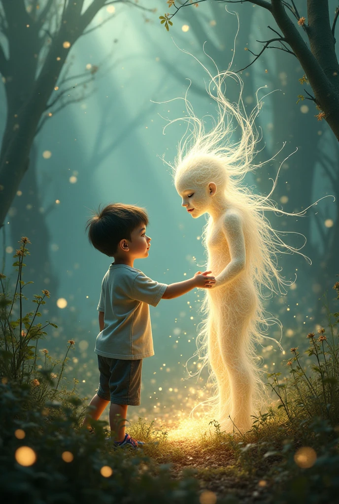 A child named Billy next to a spirit