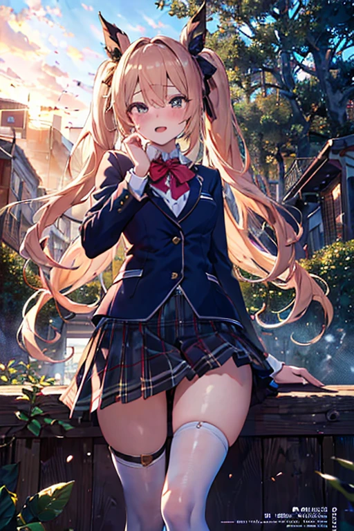 Best Quality,middle School girls,8K,Idol Group,model,smile,Several girls are depicted,Red eyes,Sparkling eyes,cardigan,Purple Uniform, front of the blackboard,beautiful girl,blazer,Beautiful girls,Absurd,Naughty Girls,White mini skirt,tights,Horny girl,Red ribbon