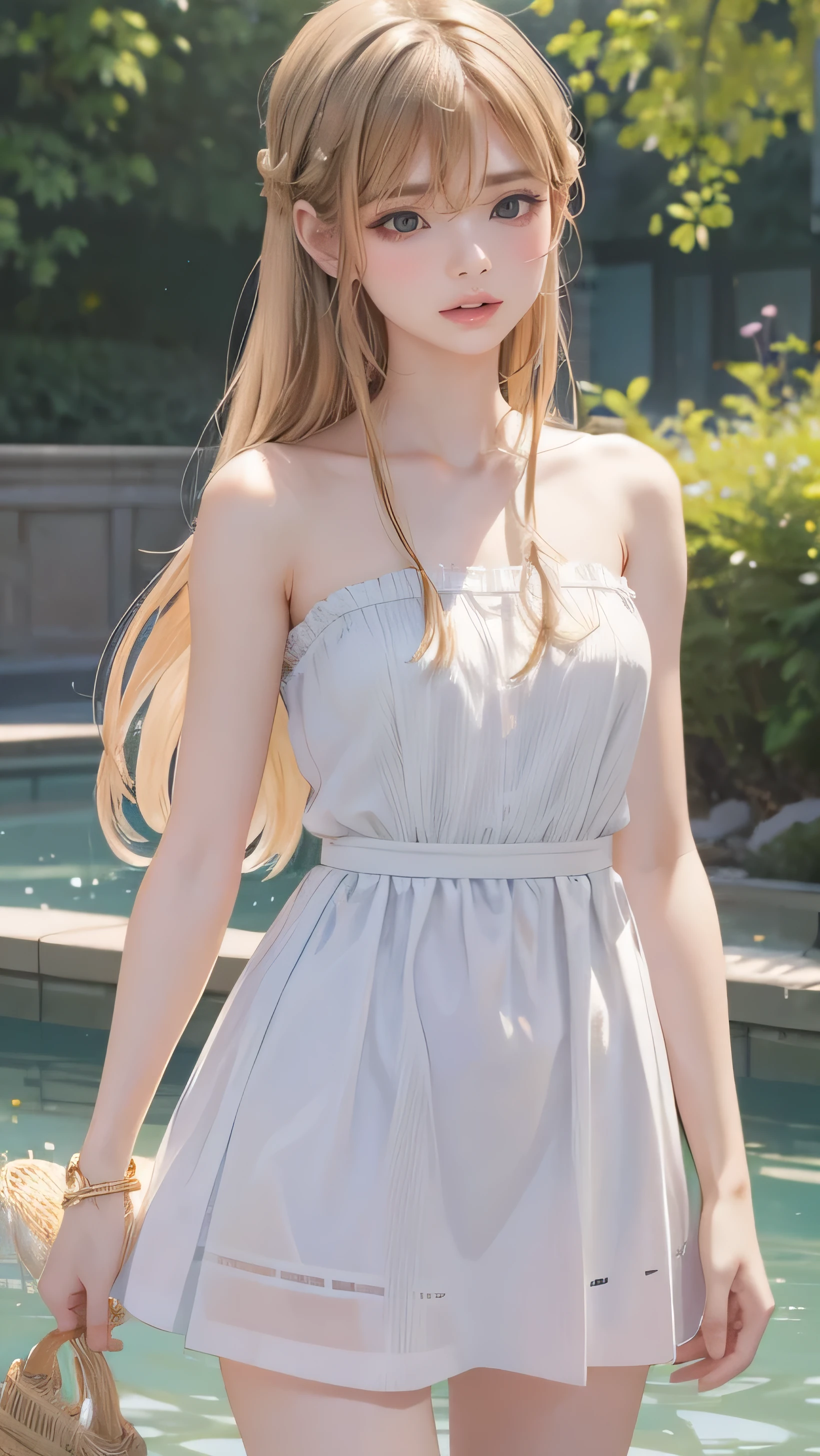 Hi-Res, long hair, smiles, Hi-Res, masterpiece, anatomically correct, (1 holding a little rabbit), (( anorexia:1.3))、cute、accurate, numerous awards for the future, 最high quality, Details, 高いDetails,The rabbit with droopy ears、Rabbit with round eyes、 high definition model, very detailed, Ultra High Definition, textured skin, , high quality, 32kHDR、masterpieceウォールペーパー、 Fantastic、Soft Light,The theme color is celadon、is young