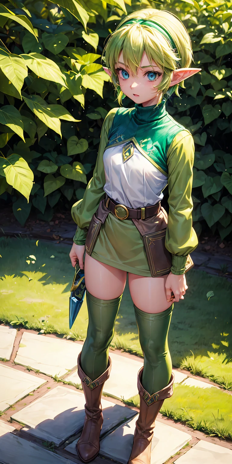 (masterpiece, best quality:1.2), solo, 1girl, tatsumaki, Seductive eyes，rainy wet，soaking wet，squatt，opening legs，collar shirt，tiese，a skirt，lacepantyhose，Look from below