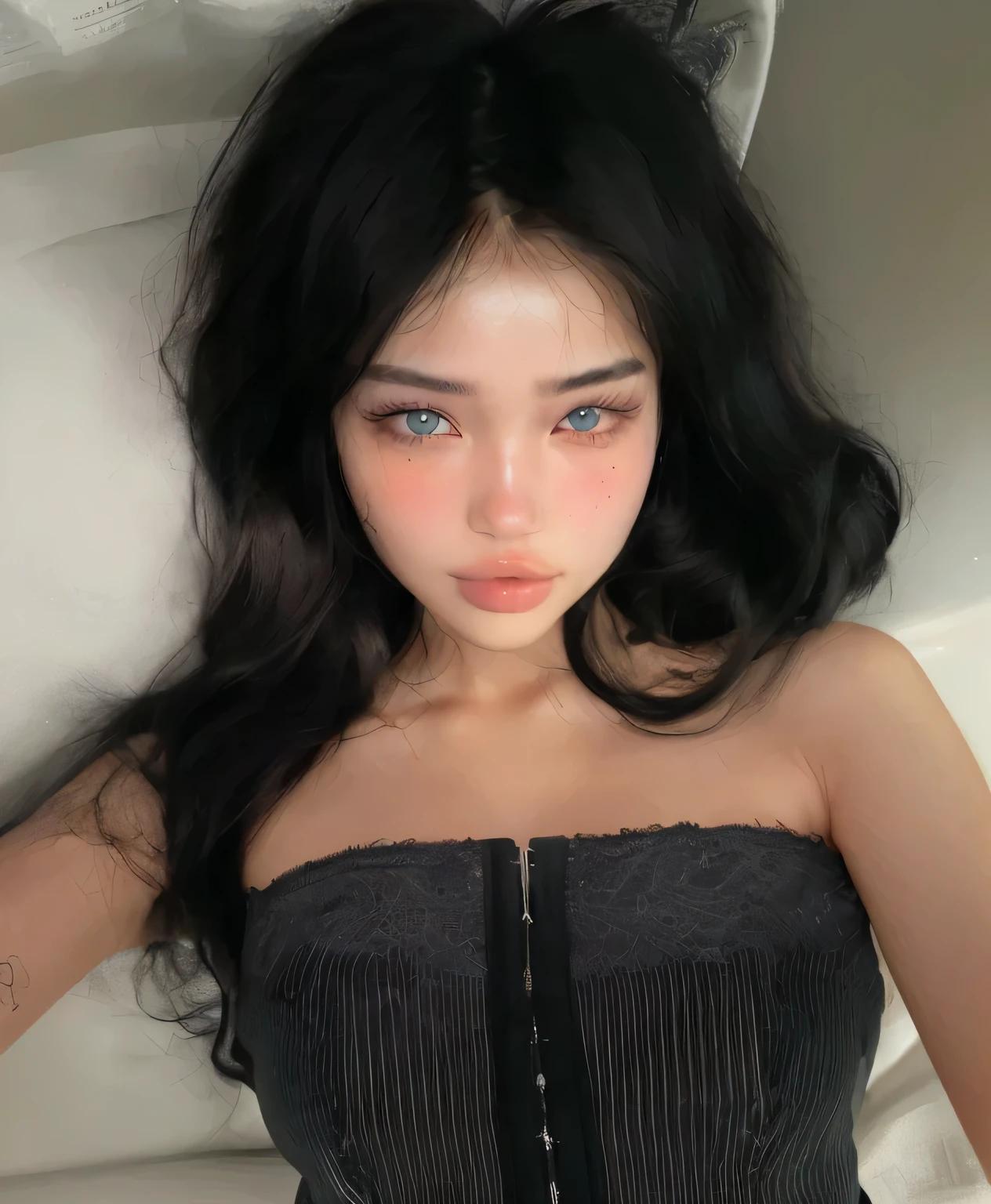 arafed woman with purple hair and a black bra top, ig model | artgerm, 🤤 girl portrait, ilya kuvshinov and artgerm, ilya kuvshinov with long hair, artgerm and ilya kuvshinov, beautiful asian girl, 8k artgerm bokeh, sexy look at the camera, instagram model (big bo0bs) beautiful purple hair, BIG LIPS ((BIG LIPS))