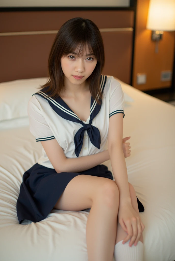 There is a woman in a blue shirt and panties on the bed, reluvy5213, young sensual gravure idol, realism young gravure idol, young cute gravure idol, chiho, young gravure idol, 奈良美智, young skinny gravure idol, seifuku, shooting Canon EOS 5D (RAW photo, 4K, masterpiece, high resolution, very complex) (Photorealistic:2), cinematic lighting
1woman, Solo Focus, ((Satomi Ishihara: 2)), Portrait, ((Full Body Photo)), ((Cleavage)),((no nfsw)), Picture taken by Canon EOS 5D Mark IV,