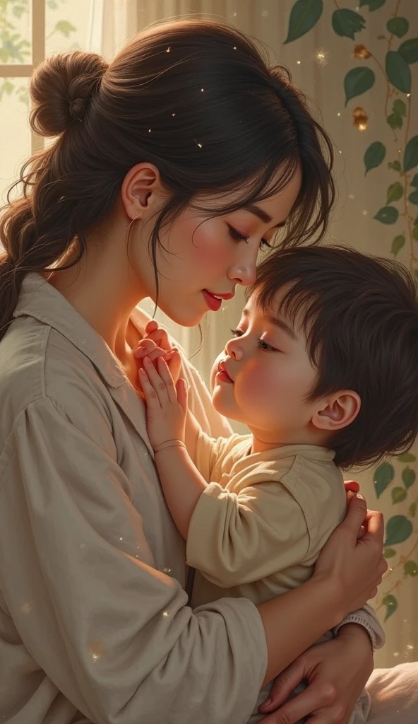 A mother who takes care of her son