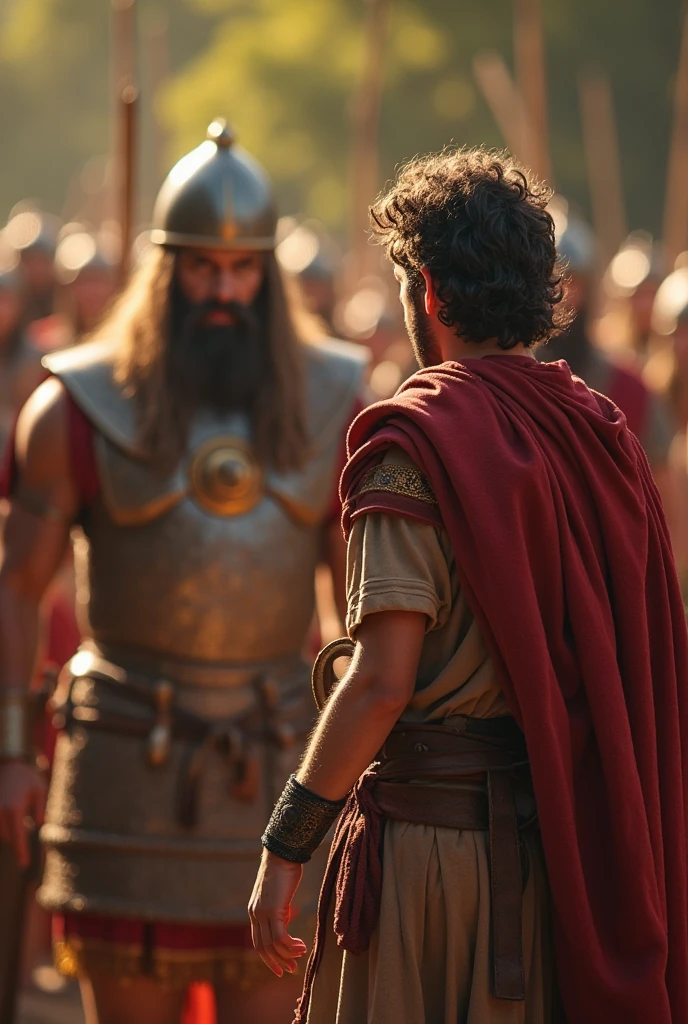 David vs an army of men, luta, guerra, Biblical times, realismo, 4k
