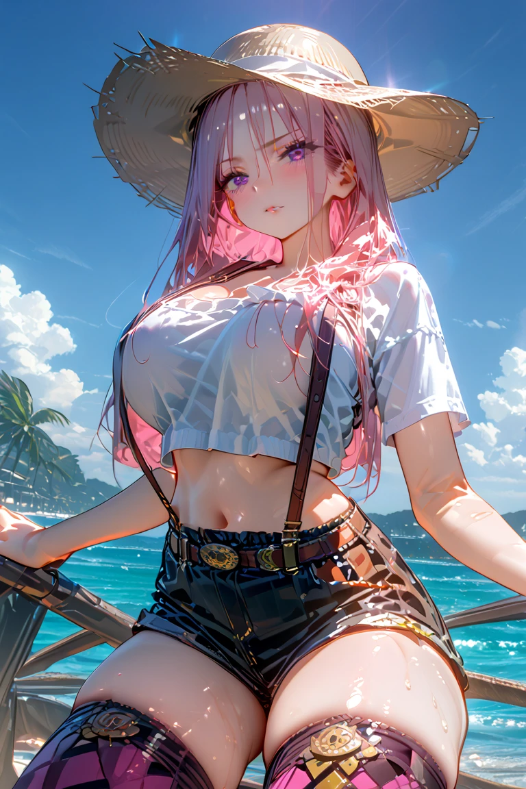 masterpiece,best quality,
1girl,big breasts, waist ,slender,
<lora:Character_ort_ariane_skeltonknight_v0.3:0.7>
ariane,
high ponytail,pink hair, pointy hair , elf, yellow eyes
white shirt, short sleeves, sunglasses, aloha shirt, bikinitop
denim pants,
watching at viewer,waist shot
<lora:Style_hews_style:0.4> <lora:Style_cutesexyrobutts_v2:0.1>
<lora:Style_puuzaki-puuna-lora-v1:0.1> <lora:Style_anmnr01AOM3A1:0.2>
<lora:Concept_Round_Breasts_V7:0.3>ROUND BREASTS, medium BREASTS