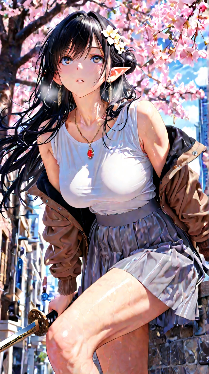 chisato hasegawa(the testament of sister new devil) naked showing everything staring at the viewer blushing.