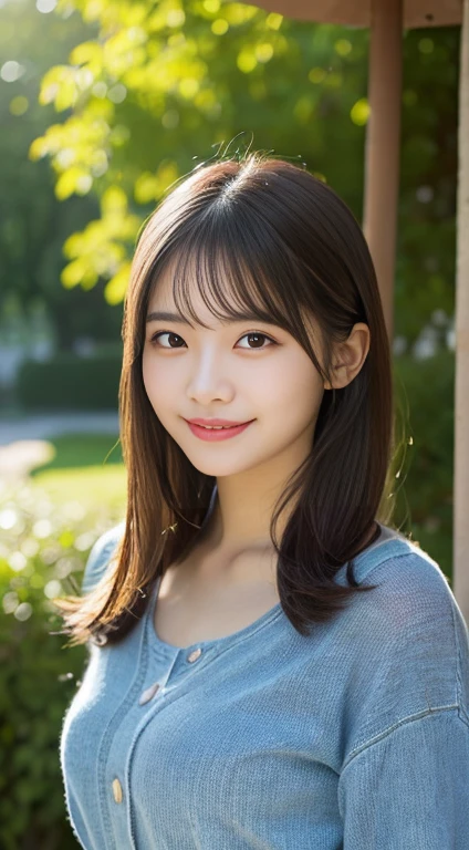 She has a small face like an idol and is very cute..、A 20-year-old woman with a small face and a young appearance、Smiling Kindly、(((She's wearing a tiger print bikini)))、whole bodyの姿、I can see your thighs、((Beautiful beach with white sand))、(Sunbathing)、High level of artistry、Natural light、(whole body)、Highest quality