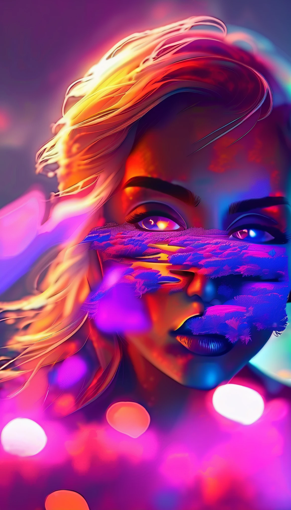 in style of Holography , portrait,(A pair of beautiful eyes to reflect the glowing portal,:1.37),Heart, 《The Frozen Throne》,Cave,Thick fog,heavy snow,The purple shimmer,portal requires a trigger setting function, double exposure, 4K, Extreme Details, major, Realism, Photorealistic, HDR, studio lighting, sharp focus , based on physical rendering , Vivid colors, Bokeh, Dream landscape , fantasy, ultra-detailed , Very High Resolution, Master Level