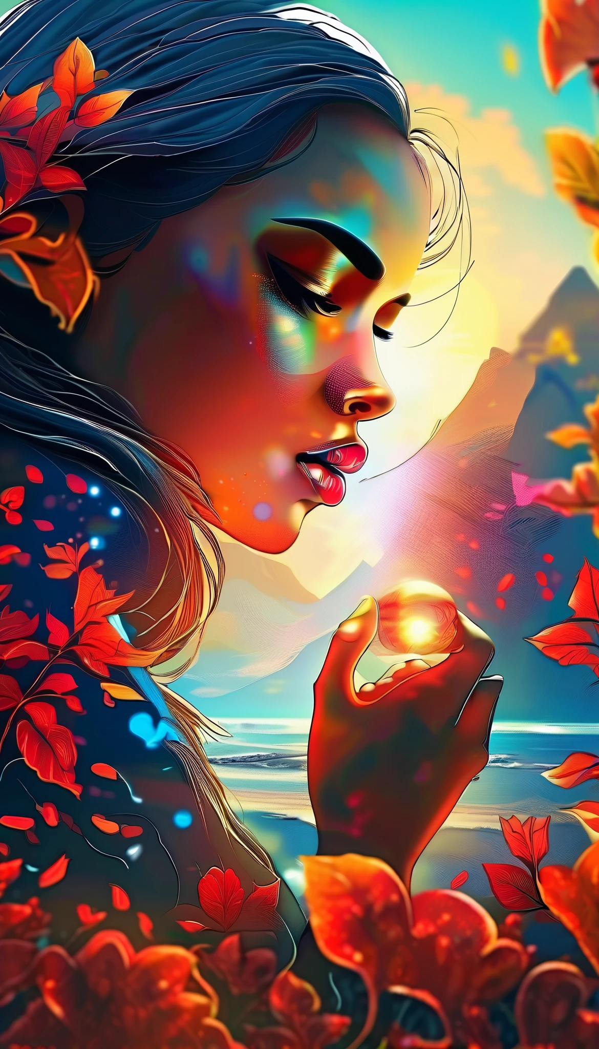 in style of Holography , in style of Holography , portrait,(A pair of beautiful eyes to reflect the glowing portal,:1.37),Heart, 《The Frozen Throne》,Cave,Thick fog,heavy snow,portal requires a trigger setting function, double exposure, 4K, Extreme Details, major, Realism, Photorealistic, HDR, studio lighting, sharp focus , based on physical rendering , Vivid colors, Bokeh, Dream landscape , fantasy, ultra-detailed , Very High Resolution, Master Level