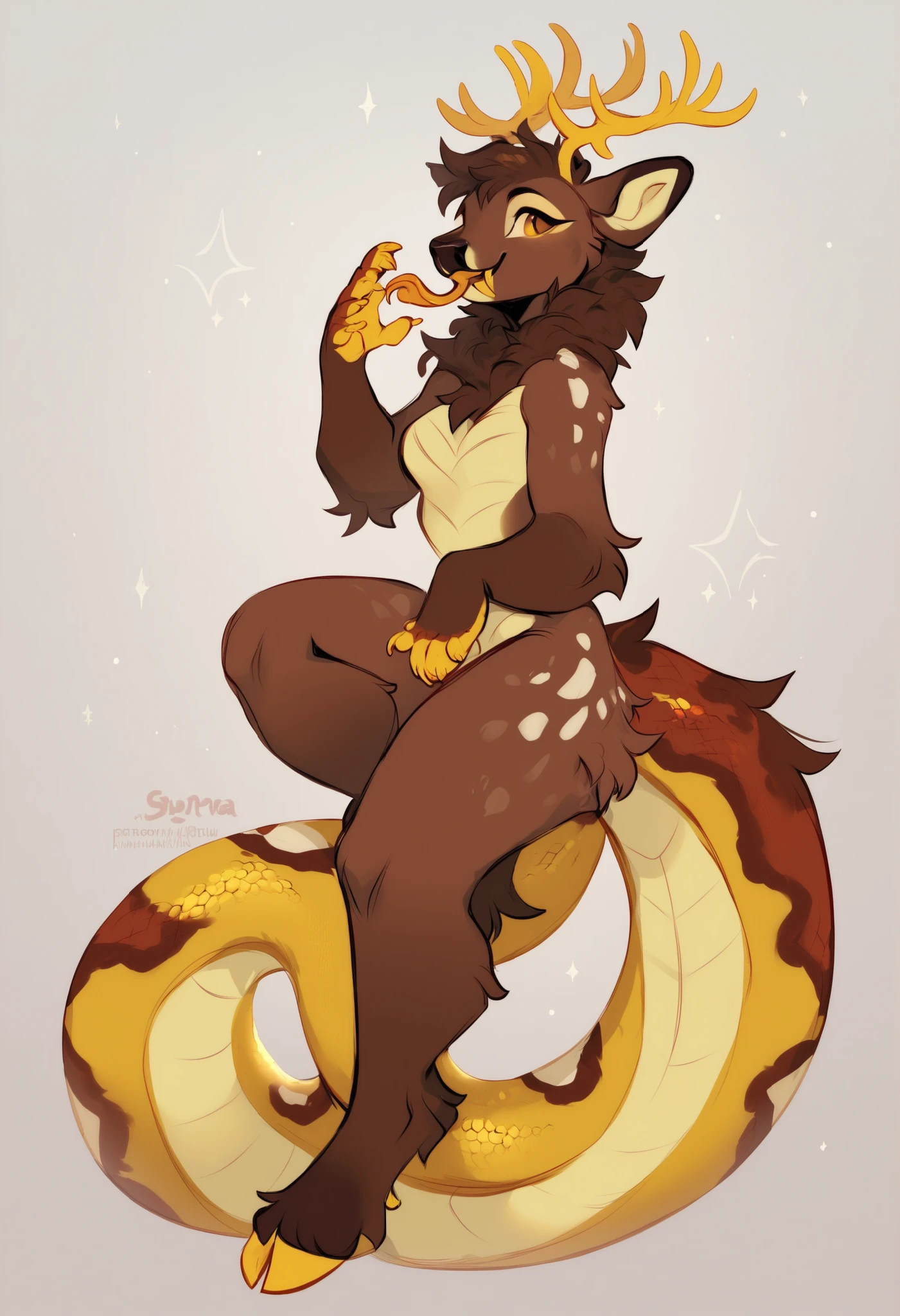 by nepentz, nardoragon_species, 2d artwork, shaded, absurd high res, high res face, high res eyes, high resolution on eyes, well defined pupil, round eyes, dark sclera, deep gaze, Ultra high Quality, high quality colours, flat shade, furred dragon, anthro, biped, girly, ear piercing golden ear piercing, 1 earpiercing, khaki hair, girly hair, profile head, khaki fur, two tone fur, brown nasal septum, brown ears only, profile head, brown hands, furred tail with tan and brown fur, tuft on tail tip, yellow eyes, black sclera, eye looking at the viewer, blush on face, black choker, ear piercing, girly male, smirk, girly pose, sexy pose, femboy, femenine shape, slighty tan body, femenine, captivating, alluring, huge thighs, wide hips, dark green shirt, oversized shirt, baggy shirt, baggy shirt around hips, baggy shirt around butt, small dragon antlers, three by four perspective, 3/4 view, profile head, eyes looking at the viewer, leaning forward to the viewer, blep, purple tongue, underwearless, half naked, half nude, hands rides a little, closed hands
