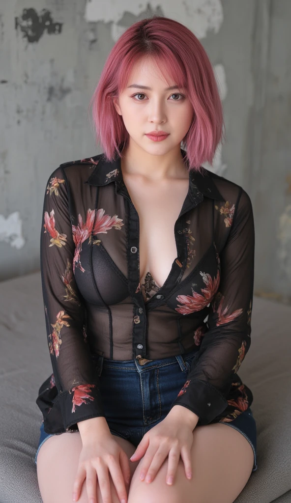 ```
prompt: (8K, top-quality, masterpiece:1,2), (reallistic, Photorealsitic:1.37), Super Detail, One girl,), (Highly detailed), (beautifully detailed eyes), (of the highest quality), (super detailed ), (masterpiece), (Detailed face),20yr old, ,1 girl, ((pink hair,long hair)), medium breasts, clothed, Perfect Lighting, (upper body to knees), (voluminous hair, wavy hair), (seductive expression, slightly open mouth), (tilted head), (hands on hips, forward-leaning posture), (old stone prison, window light and shadows), (dramatic lighting, highlighting curves and hair), BRAKE, (red and black:1.2), (floral and lace:1.2), (silk and lace:1.2), woman, 1 girl, (long coat:1.2), (belt:1.2), (plunging neckline:1.3), (flower embroidery:1.3), (black bodysuit:1.4), (high-waisted skirt:1.3), (asymmetrical hem:1.3), (flared silhouette:1.3), (strappy details:1.2), (gold jewelry:1.2), (high heels:1.2), (elegant, sexy and erotic:1.5), BRAKE
```