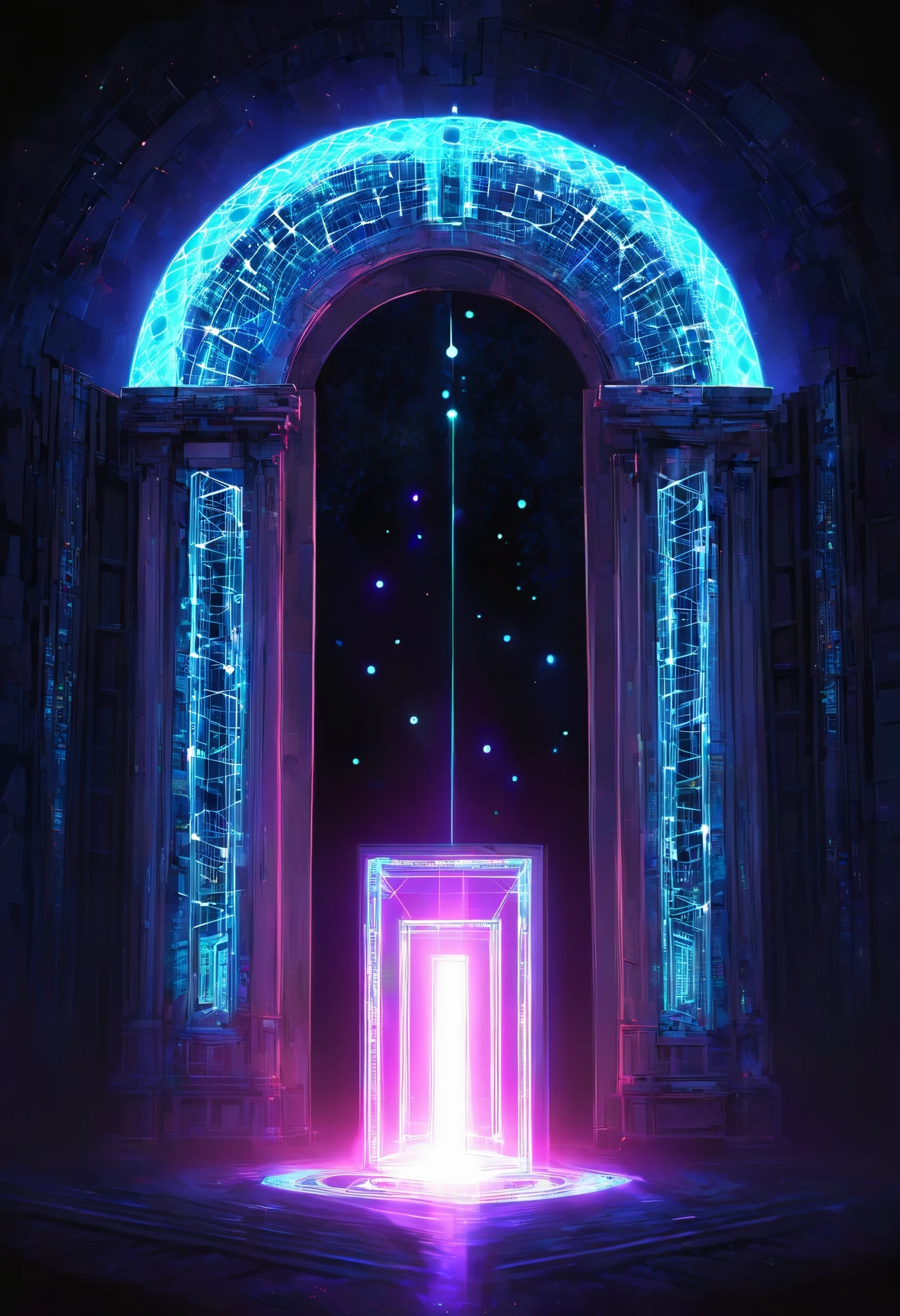 0__11Xx _Transmit and receive all sets of, A Glowing Portal, drawn by illu and the entrance, glowing network, I send, you send, we are received all, noisy Written with an illumination pen,