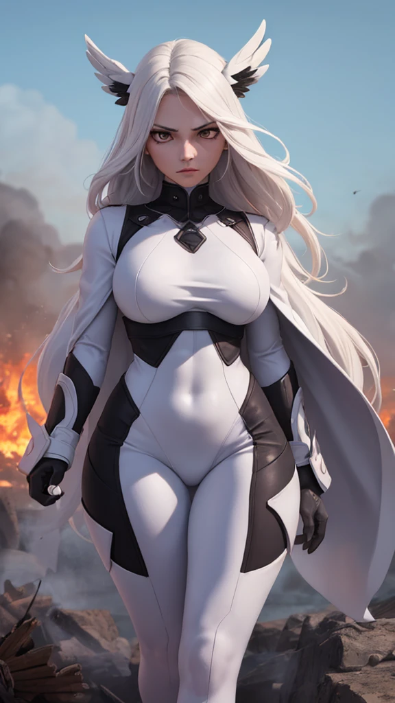 a closeup of a woman with a red cape and a white body, inspiration and Rob Liefeld, Silver armor and red clothing, Cyborg noblewoman, high quality colored sketch, high resolution commission, powerful girl, angry cyborg femenino, cyborg femenino, White and red armor, pregnant cyborg femenino, Portrait of modern Darna, Chris Moore. artegerm