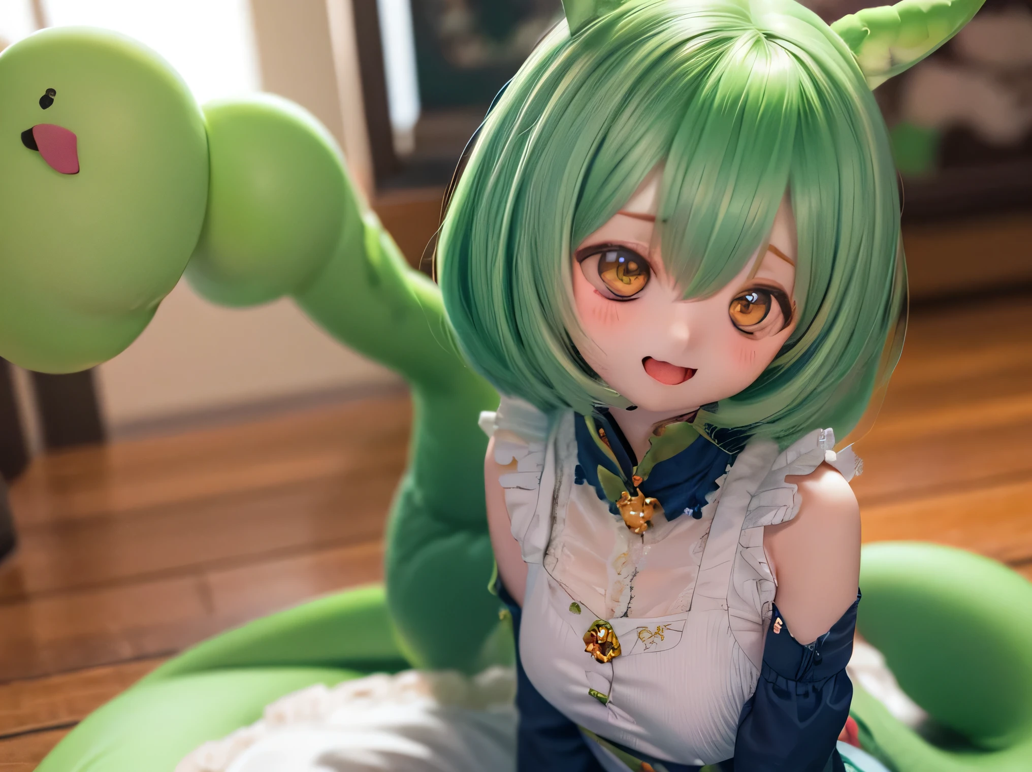 Detailed prompts for generating high quality images using the stable diffusion method are、:
(((((((chibi)))))))Use body shape
"(((city))), (Digital Art:1.1, High resolution, masterpiece:1.2), (Bright colors), (Confident expression), ((((a bit)))) letter, (Green Hair), A girl with a distinctive hairstyle and a zunda-like body, (Confident expression), ((((a bit)))) letter, (Green Hair), (White blouse), ((((8. Relaxing and surrounded by greenery))))) Proud face"Walking around the city Big Breasts