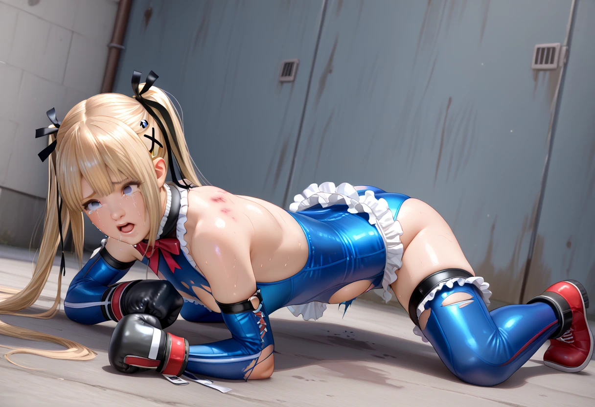 (A girl rides a guy perfectly:1.3)、()、(eyes half closed:1.3)、(Grin:1.3)、(Big tears:1.3)、(Drooling from the mouth:1.3)、(The body shakes violently)、8K resolution、 ((Highest quality))、Anatomically correct、(Flower Hair Ornaments)、(Cheerleader:1.6)、((Hasselblad Photos))、[:(Detailed face:1.2):0.2]、(heavy rain:1.3)、(View from above:1.3)、(Tie your arms behind your head:1.6)、(Sweaty:(Intense squats:1.3)、(Blindfold:1.6)