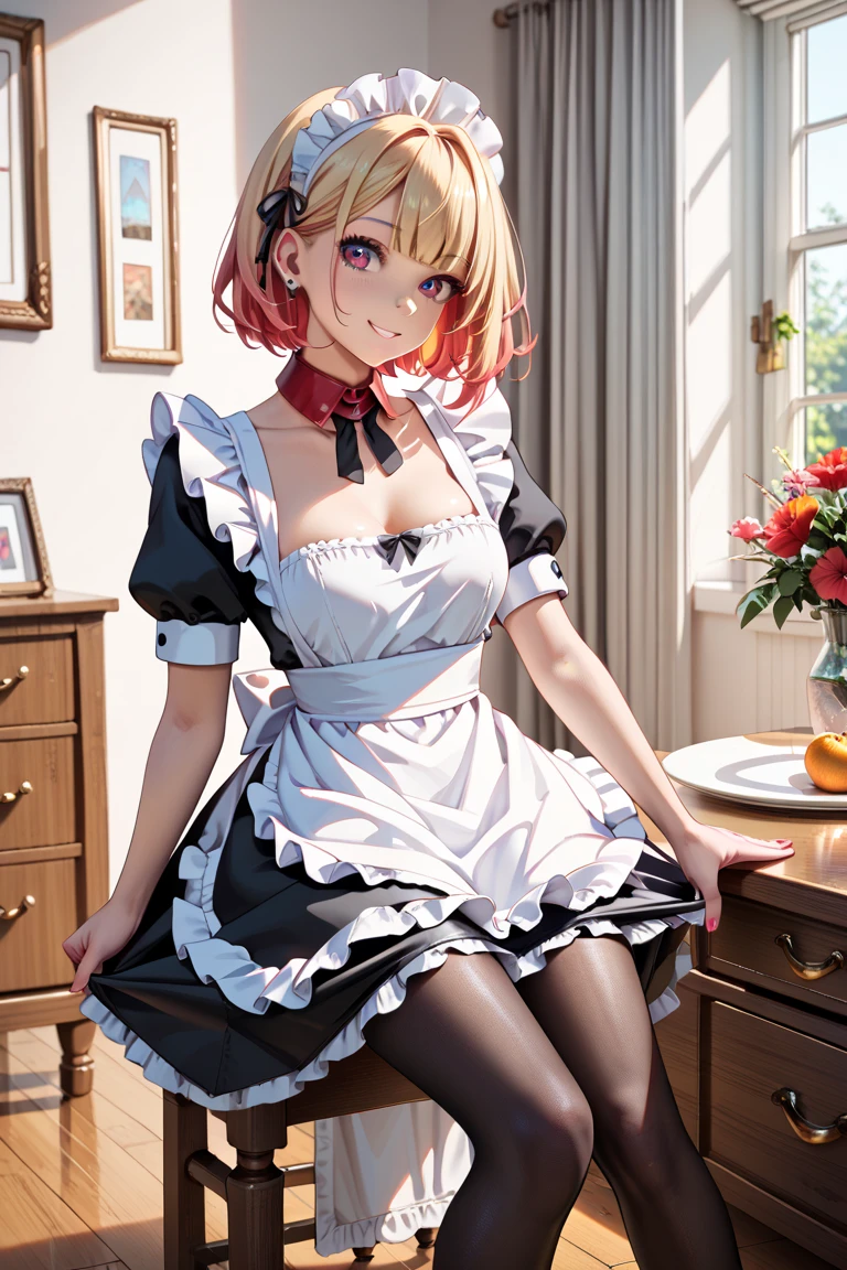 Araffe vestida con un vestido rosa y blanco y un delantal blanco, (japanese maid cafe:1.4), Traje de sirvienta, Hermosa Delphine, Chica de anime con disfraz de sirvienta, Hermosa criada, cosplay de un catboy! Sirvienta! vestido, Anime Cat Girl en un disfraz de sirvienta, vestido de sirvienta, vestido de pastelero, cosplay, small curvy loli, Llevar uniforme de sirvienta,androide!,More detailed 8K.motor irreal:1.4,UHD,La mejor calidad:1.4, fotorrealista:1.4, textura de la piel:1.4, obra maestra:1.8,obra-prima, mejor calidad,objeto Objeto], (detailed face features:1.3),((fondo de donas dulces gigantes:1.4)),(cabello rosado largo:1.4),（Beautiful and detailed eye description),(Ropa transparente:1.4),(manos perfectas:1.4),(mostrando su panties:1.4)