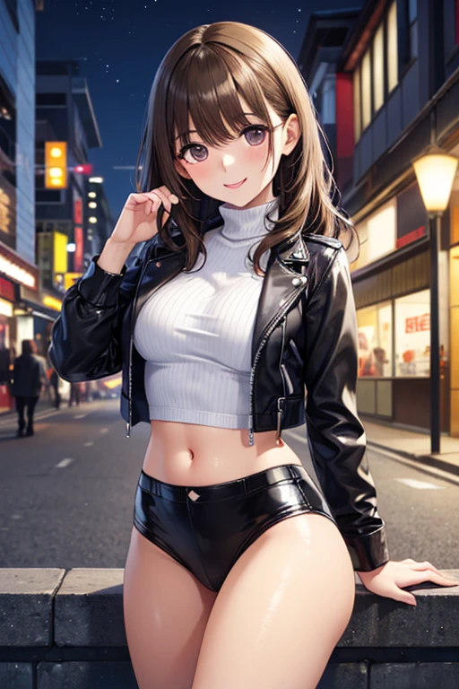 Una imagen de una chica parada con poses sexi , bonita , friendly and happy , with sexy clothes and with eyesight and kitty ear headphones