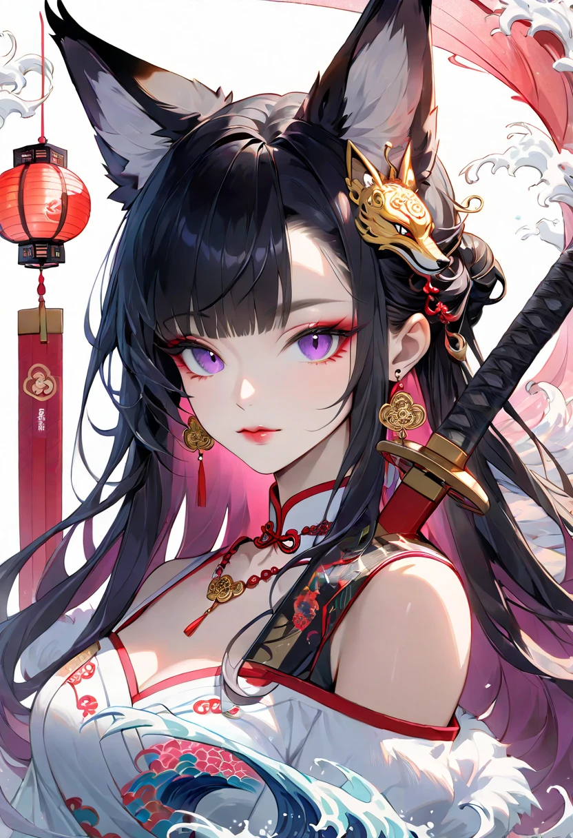 8k 壁纸，best qualtiy，Ultimate hand detail，full bodyesbian，（Ribbons：2.0）,long sword --auto