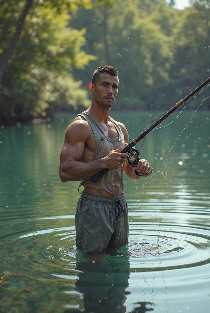((best quality)), detailed, (attractive but tasteful)) muscular muscular male warrior, black hair, black shorts, showing abs, huge biceps, torn abs, barefoot, tall body, brown skin, ( (wonderful pose), ((curved body)), ((a touch of sexiness)), ((low-key lighting)), laughter, victory joy, different movements