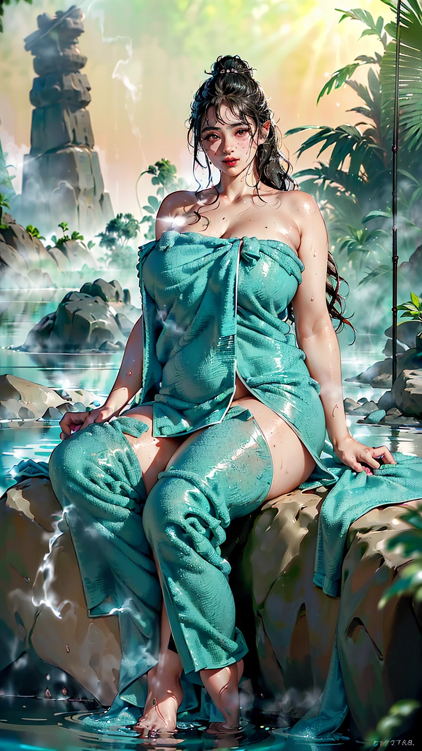 Gorgeous sexy mischievous long red hair busty baby wearing a shiny silver bikini with intricate designs, Beautiful, master part, Dominando, maravilhoso, silver liquids dripping all over the body, (((Wet))), (((((massive breasts))))), Lovely, (((pose sedutora))), ornamento da flor no cabelo, cabelos longos, cabelo no coque, finger pointing and touching lip, ((((micro bikini)))), ((praia privativa))), (((figura de ampulheta bonita))), (((wearing soaked clothes they almost see through the clothes))), (((Olhando para o Viewer))), (((MILF)))