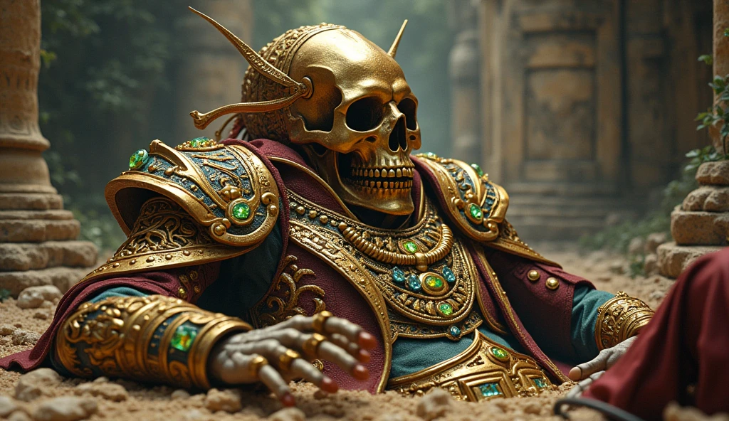 skull demon king concept art portrait by Casey Weldon, Olga Kvasha, Miho Hirano, hyperdetailed intricately detailed gothic art trending on Artstation triadic colors Unreal Engine 5 detailed matte painting, deep color, fantastical, intricate detail, splash screen, complementary colors, fantasy concept art, 8k resolution, gothic deviantart masterpiece