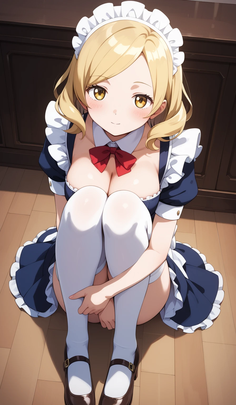 Best illustrations、Cute Maid Girl、Blonde ponytail、Best Style、Ahegao、penis、pussy