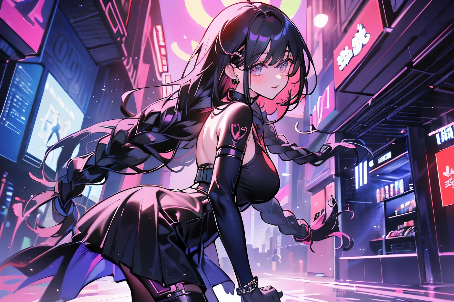 Dynamic composition,{{masterpiece}}, {{{Highest quality}}},{{Very detailed}},{{Fight}},{{critical situation}},{{hold one's arms:1.6}},bent over,1girl,30years old,{Mature Woman}},cyberpunk,{{Chinese clothing}},belt,black fingerless gloves,{{Grit your teeth:1.4}},one eye closed, ,{{v-shaped eyebrows}},Bad mood,blush、anger,Sweat,raise one's eyebrows ,{{View your viewers}}、 long ponytail,Blunt bangs.abdominal pain ,{{pain}},Inside the dojo