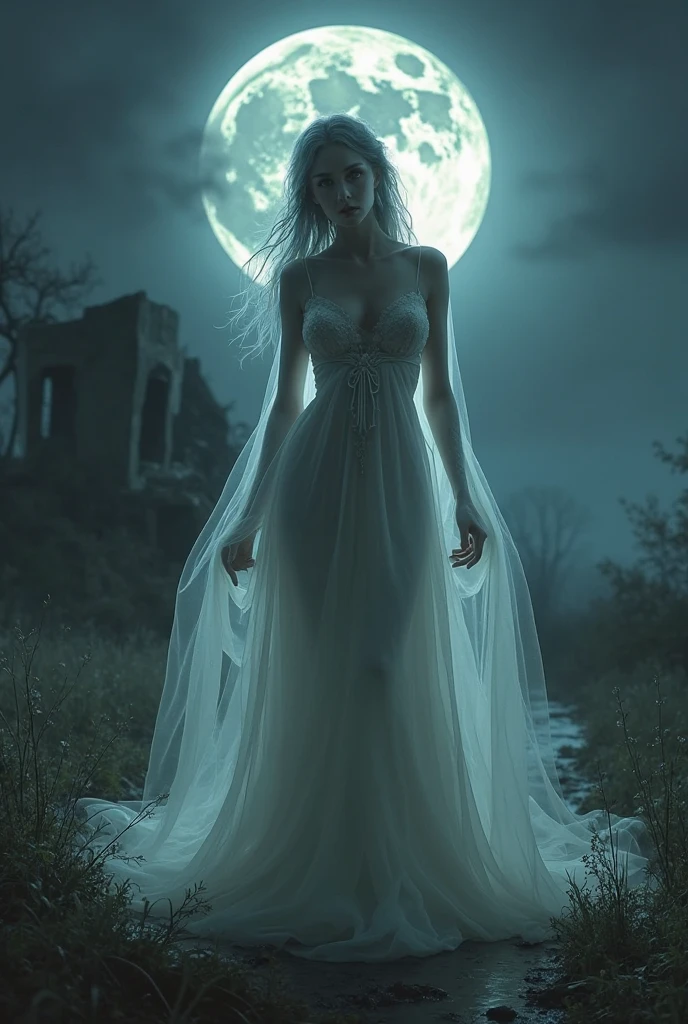 A ghost lady with sexy boobs and thighs 
