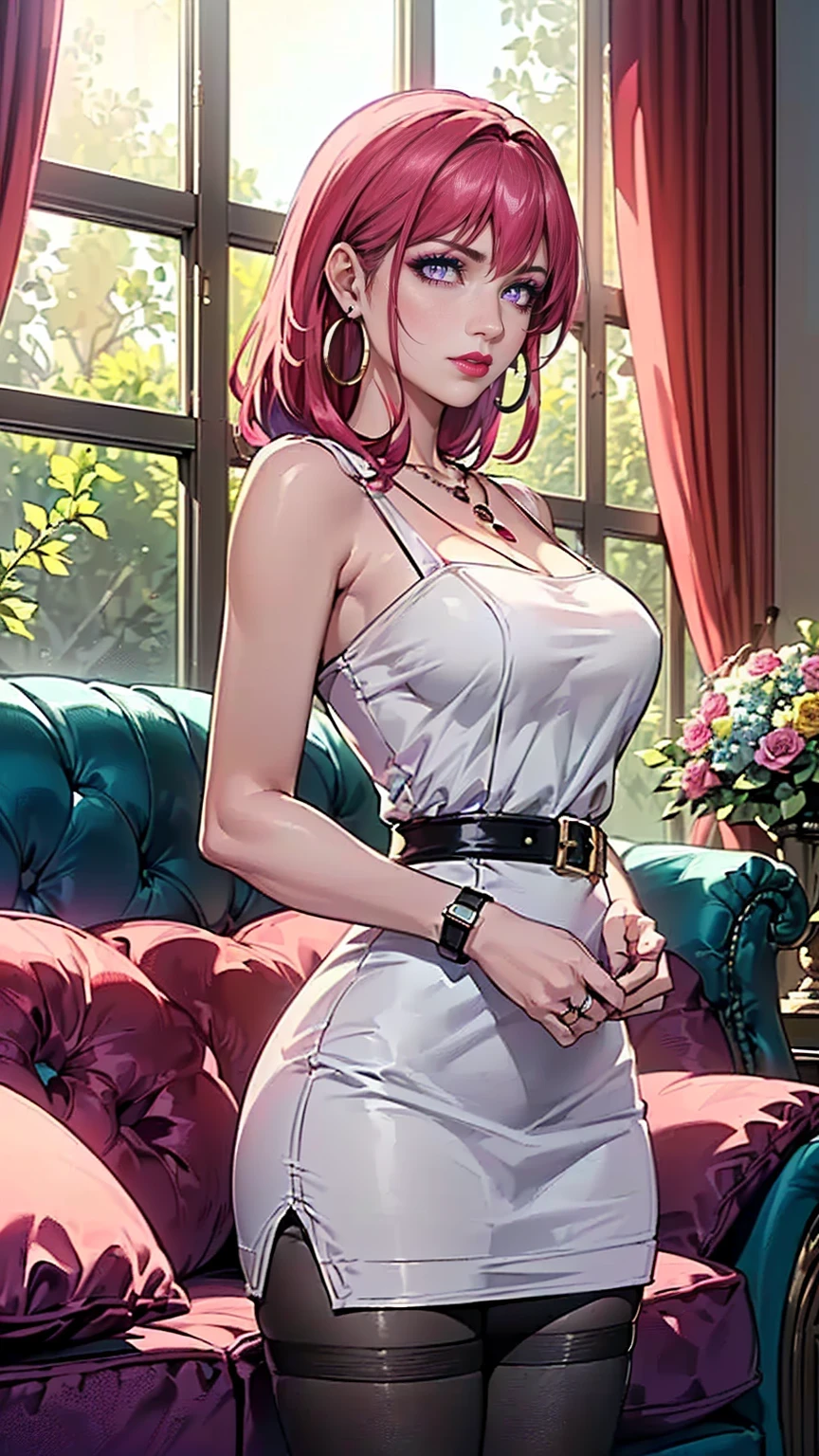 1980s anime mature female, large breast, (nsfw:0.8), cleavage, detailed eyes & face, beautiful dress, \[romantic cafe scene, vintage attire, across a candlelit table, warm and affectionate expression, mature character design, natural hair colors, soft pastel color palette, slice-of-life atmosphere, cozy background with bookshelves, and soft jazz music playing, mature romance theme, intricate details in the cafe ambiance and character expressions\], milf, breasts resting on table