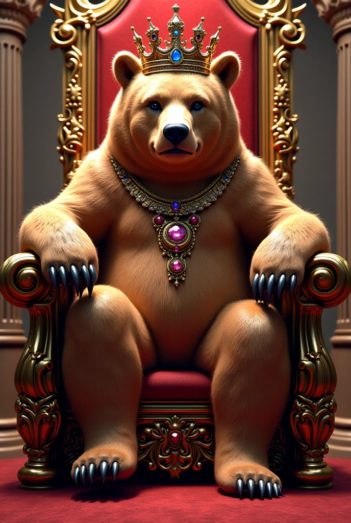 (cute, fat, obese, anthro, male, dog), sitting in throne naked, vest, white panties, at throne room, sunshine, godrays, (best quality:1.2), intricate detail, (detailed eyes:1.2), (depth of field), medieval crown, jewelry, luxurious cloak, golden rings, (low-angle view)