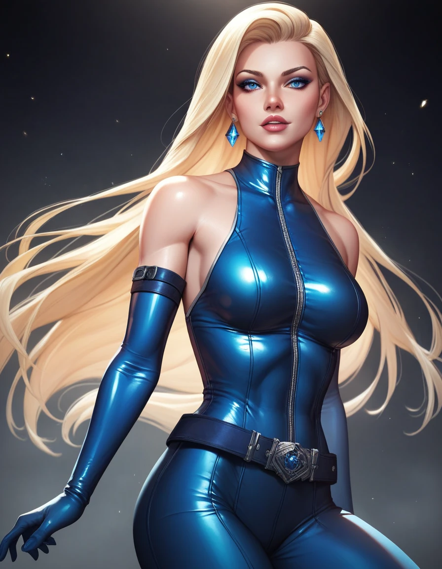 best quality,ultra-detailed,portraits,photorealistic,black canary,superhero,beautiful detailed eyes,beautiful detailed lips,long blonde hair,fit and athletic body,confident expression,strong and powerful pose,fighting in mid-air,city skyline in the background,vivid colors,high contrast lighting