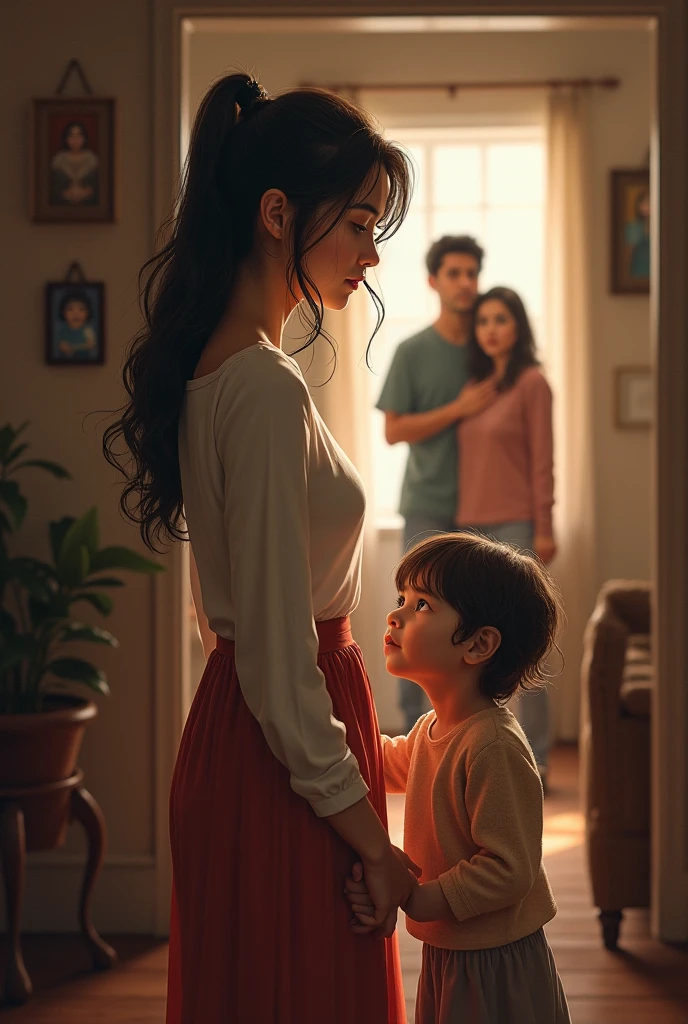  Scene 5 : The beautiful lesson
In the evening, Adam brought a small poster with a picture that was forbidden to touch,
He put it on the socket and said:

"I'll never touch him again!"
His mother smiled and said:
"Well done my little hero."

