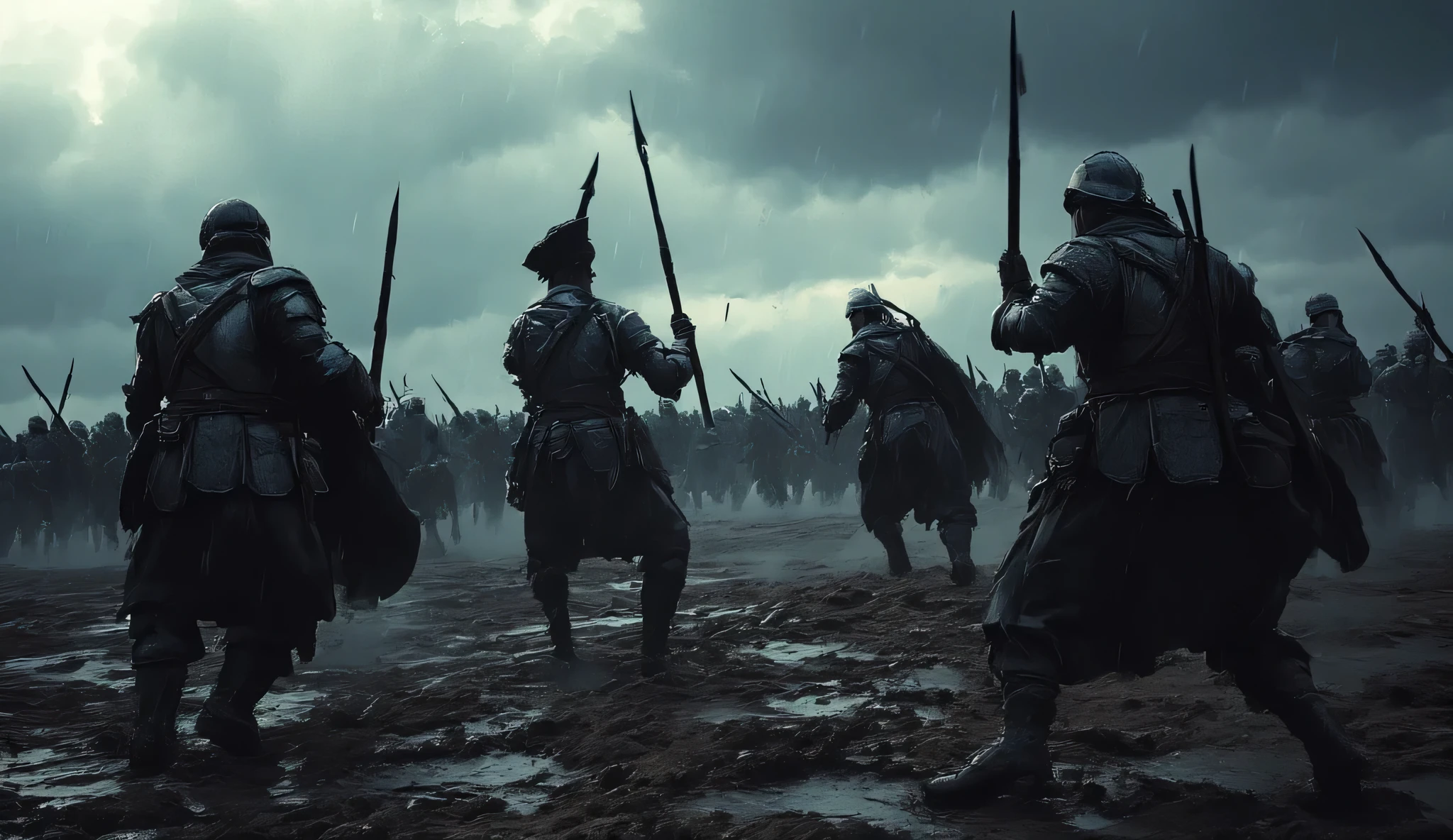 Century, Ottoman, German,War, battle, raining, mud, dark, cloud,