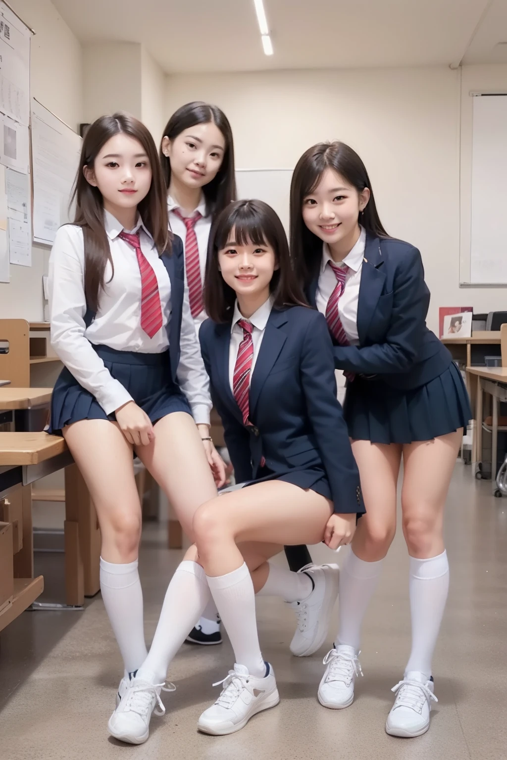 (Photorealistic:1.4), Extremely cute face, Amazing face and eyes,Three high school girls smiling and taking a group photo、Lift the skirt to show white panties、summer clothing、masterpiece、top-quality、8K High Resolution、Photogenic clarity、A detailed eye、Gradation、Perfect Anatomy Body Proportions HHX ,Model Standing,(Photorealistic:1.4), Extremely cute face, Amazing face and eyes,Smile slightly、(School uniform, pleatedskirt:1.5), Three high school girls in a group photo、Lift the skirt to show white panties,Lift the skirt to show white panties、A woman riding a bicycle A woman wearing a high school uniform.、The skirt was turned up、White panties are visible、Retrospective