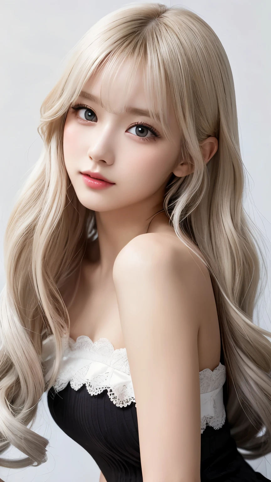 Gothic ****ta:2.0、round face:2.0、 Twin Tails 、Curly Hair:2.0、cowboy shot:2.0、Extreme pose、white Hair:1.0、Super Long Hair:2.0、Waist-length hair、Northern Europe:1.0、beautiful girl、White background、cute、Young、True Face、Shiny Hair、whole body、tab highest quality, figure, super detailed, finely, High resolution, 8k wallpaper, Perfect dynamic composition, detailed and beautiful eyes,blondes, Natural Color Lip,white background, random cute poses,