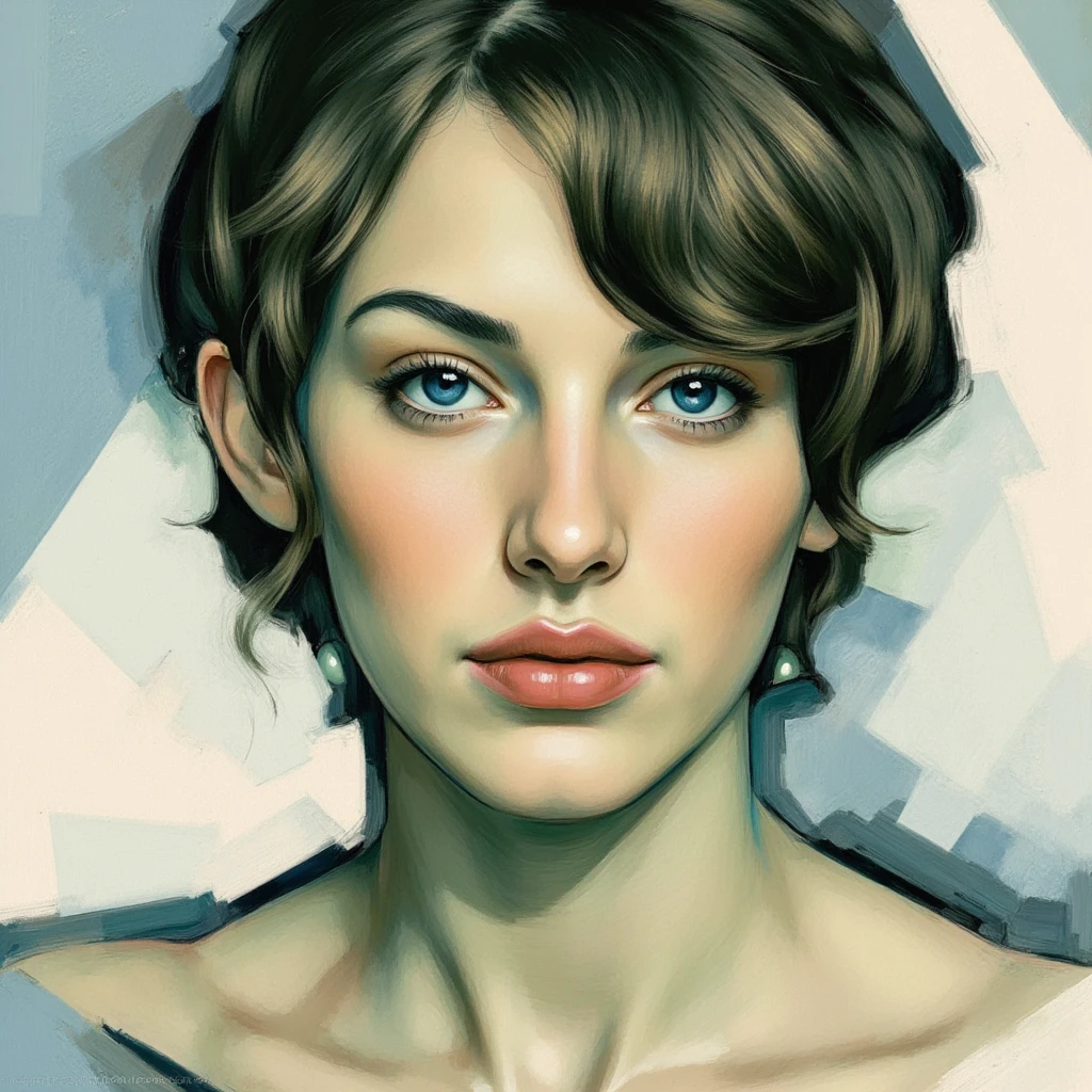 Picasso's cubist art of a woman, subtle colors , minimalist - SeaArt AI