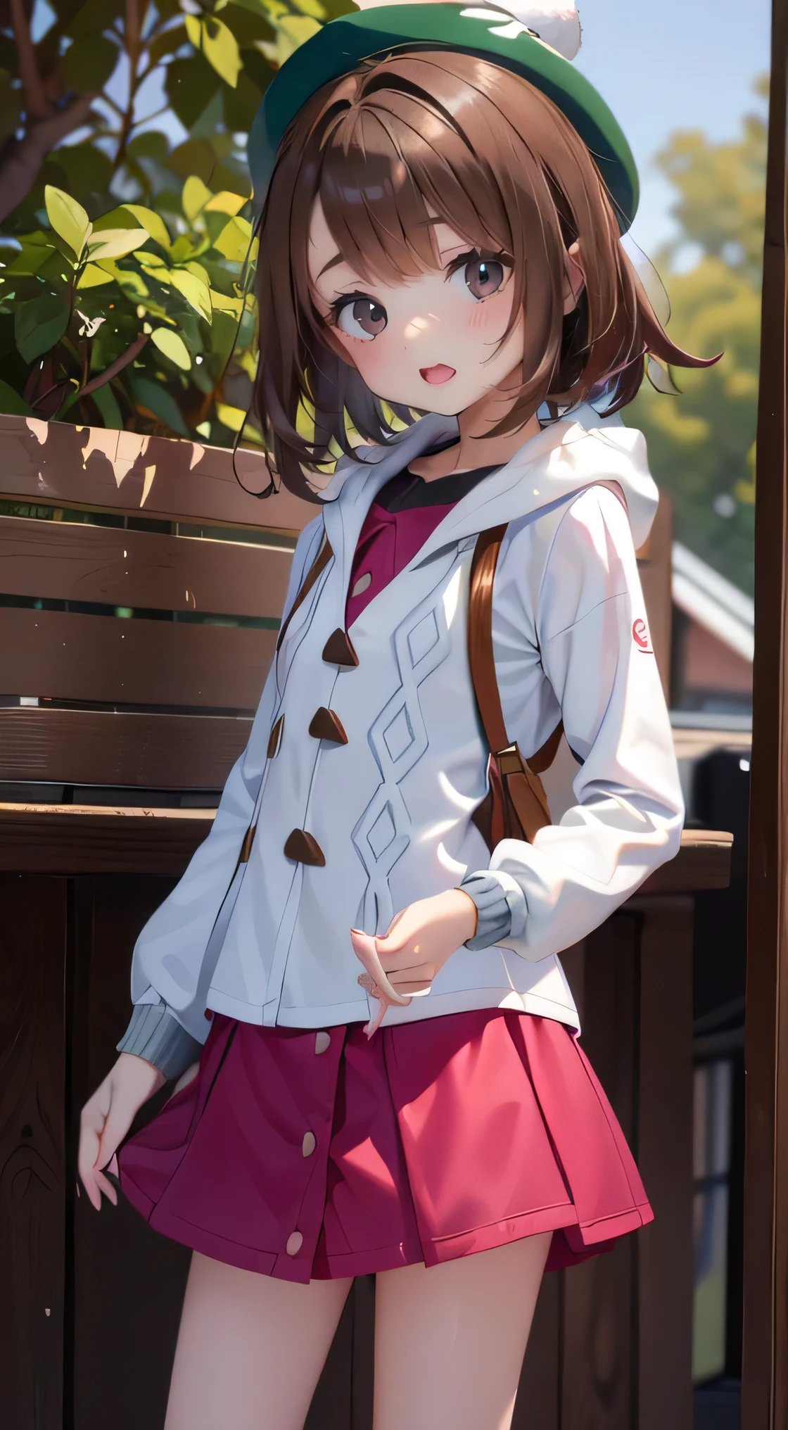 -yeld gir1 girl, , pokemon Gloria, brown hair, brown eyes, green hat, grey cardigan, hooded cardigan, cable knit, pink dress, green socks, long sleeves, collared dress, ,(very detailed skin),bent,, beautiful胸,Normal chest,pale skin, pointed chest ,hard nipples,(Fantasy Art,Best Image Quality,Surrealist Portrait,(8k), very realistic ,最high quality, high quality, high resolution, high quality texture,high detail, beautiful,Get used to it,highly detailed CG,Get used to itテクスチャー,realistic expression,걸작,Presence,dynamic,thick),(very thin hair),(very soft hair),( ultra-straight hair :1.5),流した長い bangs,I have hair above one eye.dark hair standing at night、 bangs、facing forward.、looking at someone looking at it、Two-dimensional beautiful girl、smile、 high school girl、black sailor suit、 black miniskirt 、hair is shoulder length、Sailor ribbon