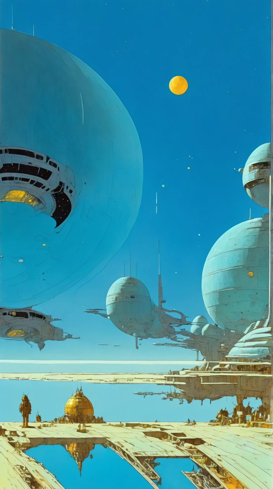 Moebius (Jean Giraud) Style - Inspirado en los intrigantes diseos de Moebius, A surreal landscape unfolds, Changes in shape and color that defy conventional logic, Where the rules of strategy and strategic thinking are the only guiding principles. Wide Angle SHot