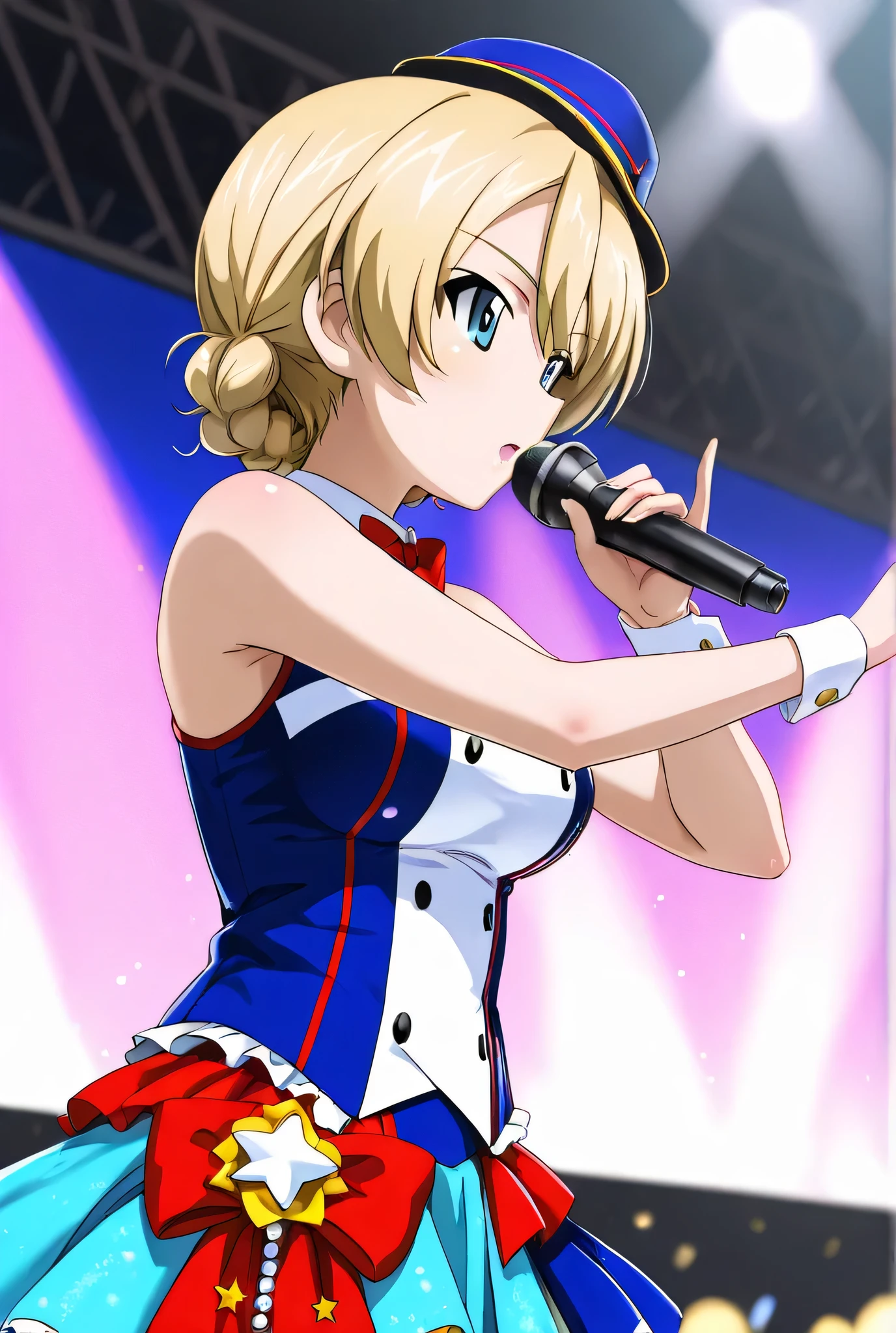 darjeeling \(girls und panzer\),idol,1girl,solo,