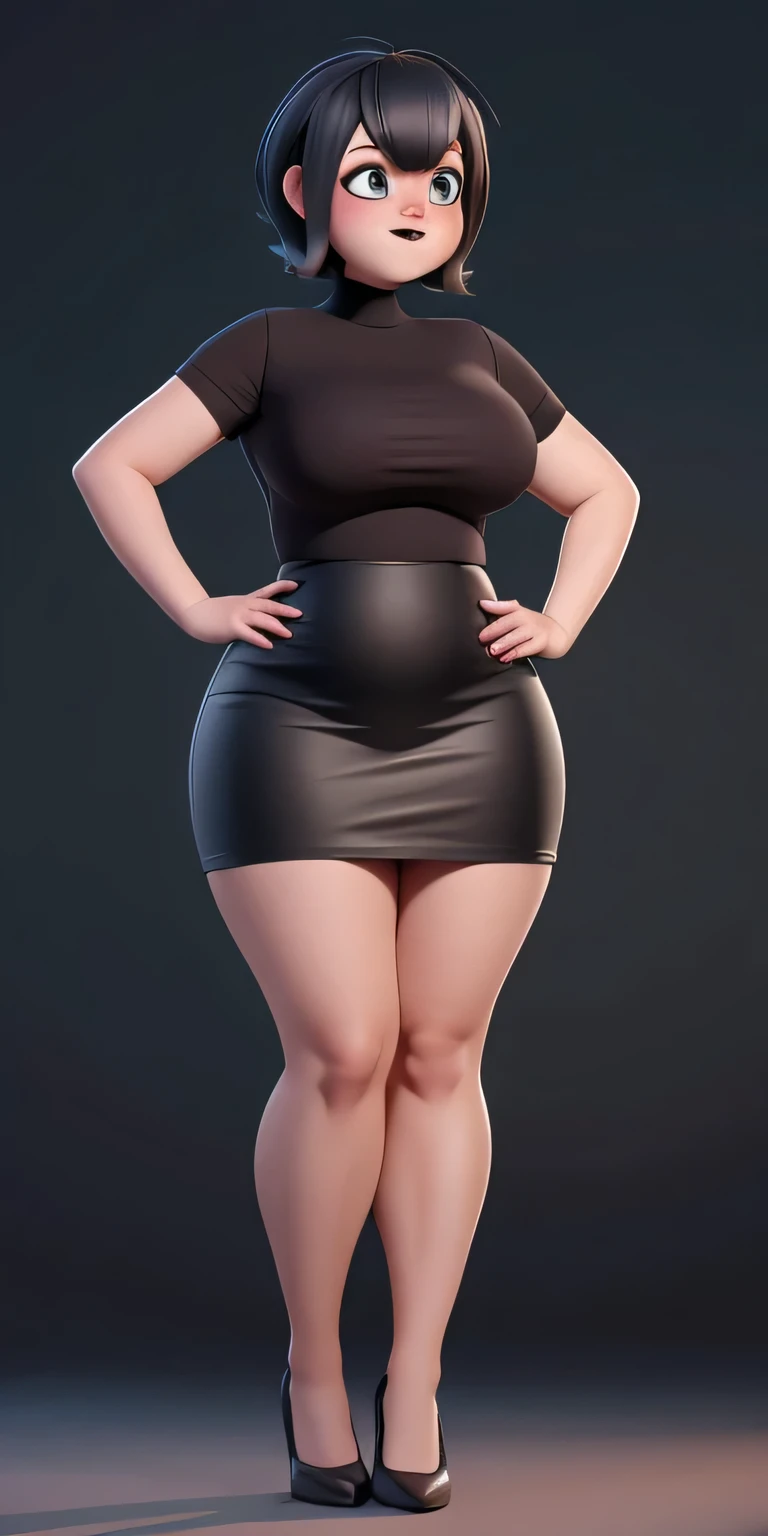 Mavis, voluptuous, curvy,  Chubby, gross, extremely short and tight skirt, full body