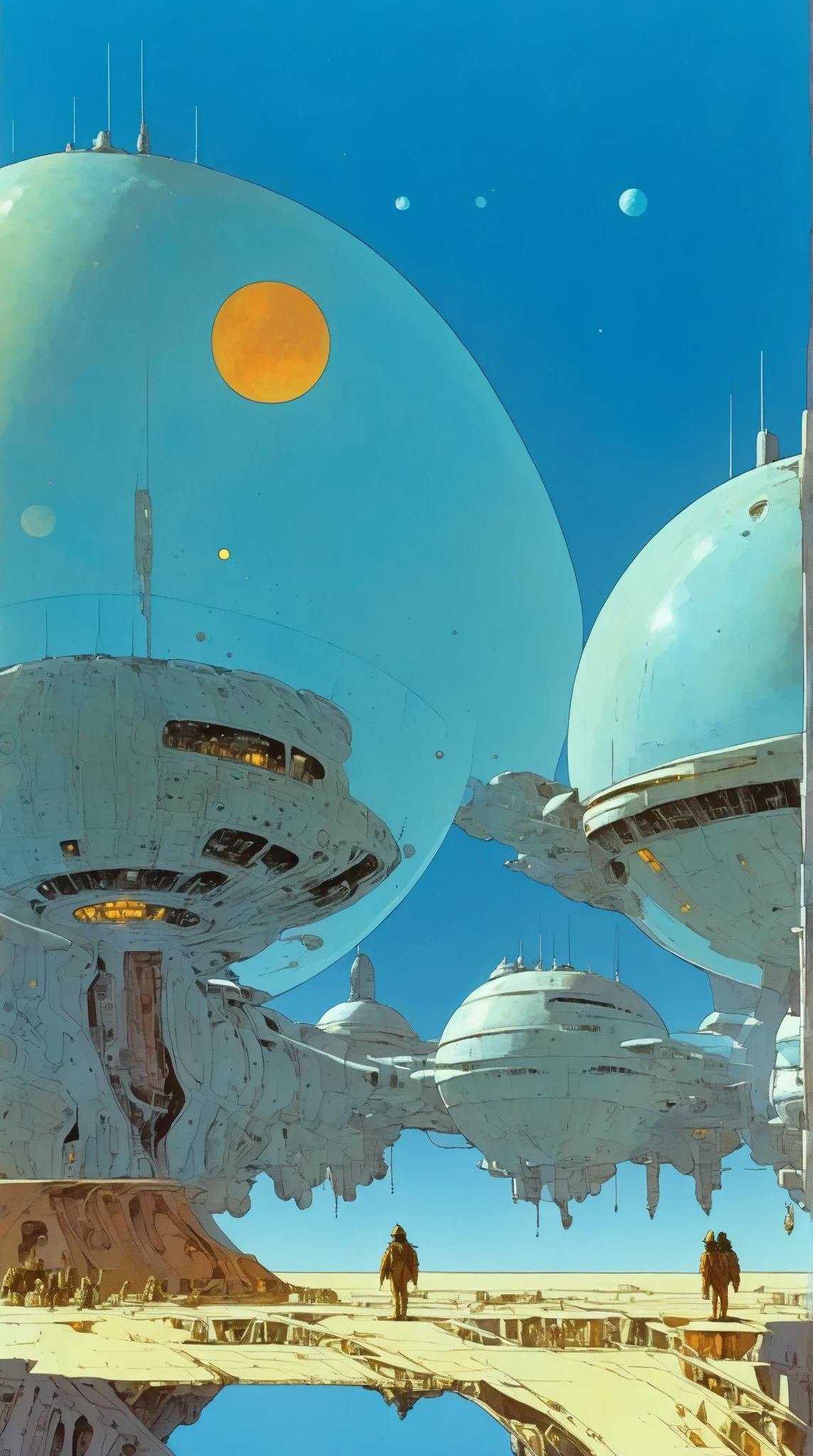 Moebius (Jean Giraud) Style - Inspirado en los intrigantes diseos de Moebius, A surreal landscape unfolds, Changes in shape and color that defy conventional logic, Where the rules of strategy and strategic thinking are the only guiding principles. Wide Angle SHot