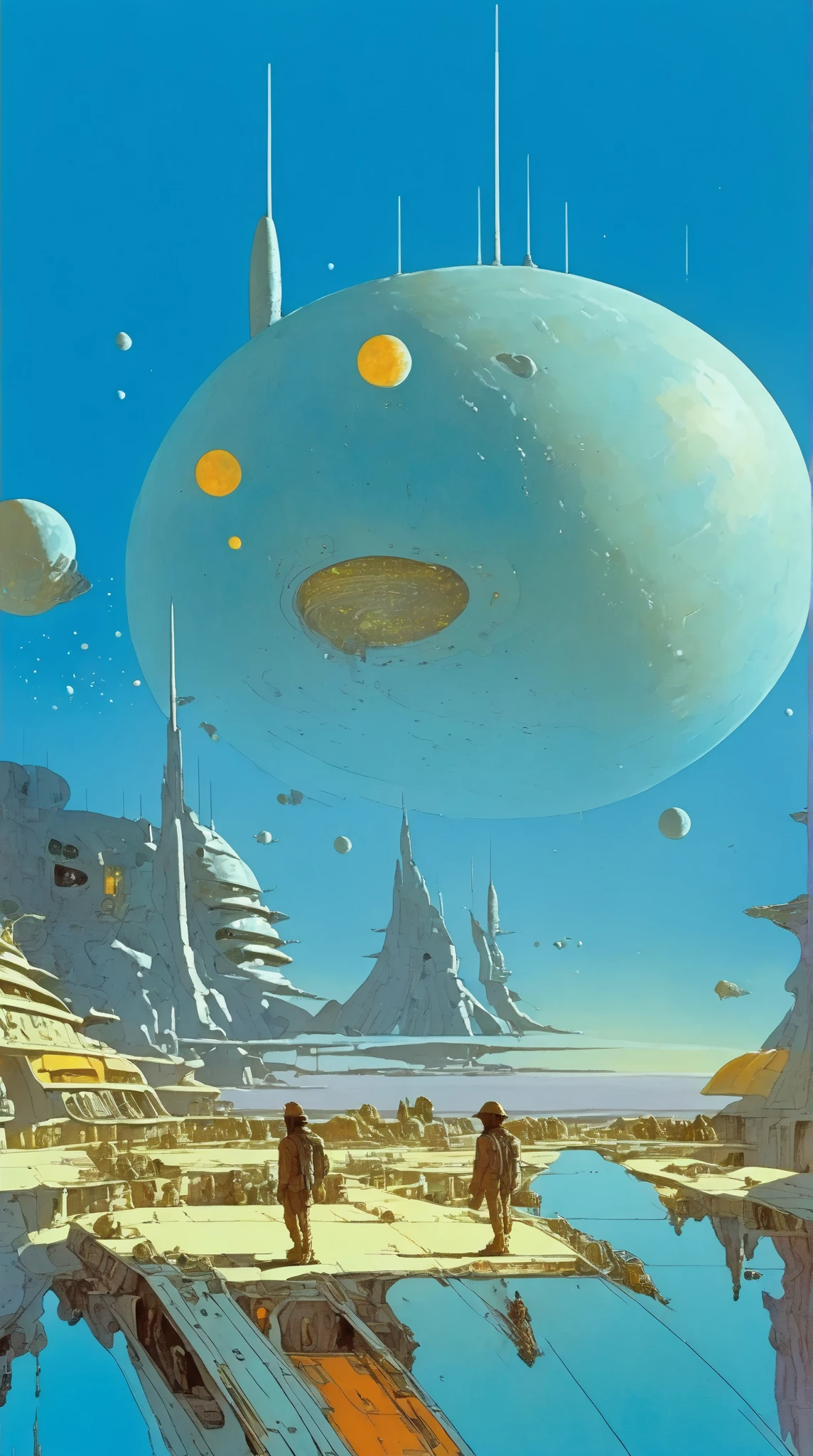 Moebius (Jean Giraud) Style - Inspirado en los intrigantes diseos de Moebius, A surreal landscape unfolds, Changes in shape and color that defy conventional logic, Where the rules of strategy and strategic thinking are the only guiding principles. Wide Angle SHot