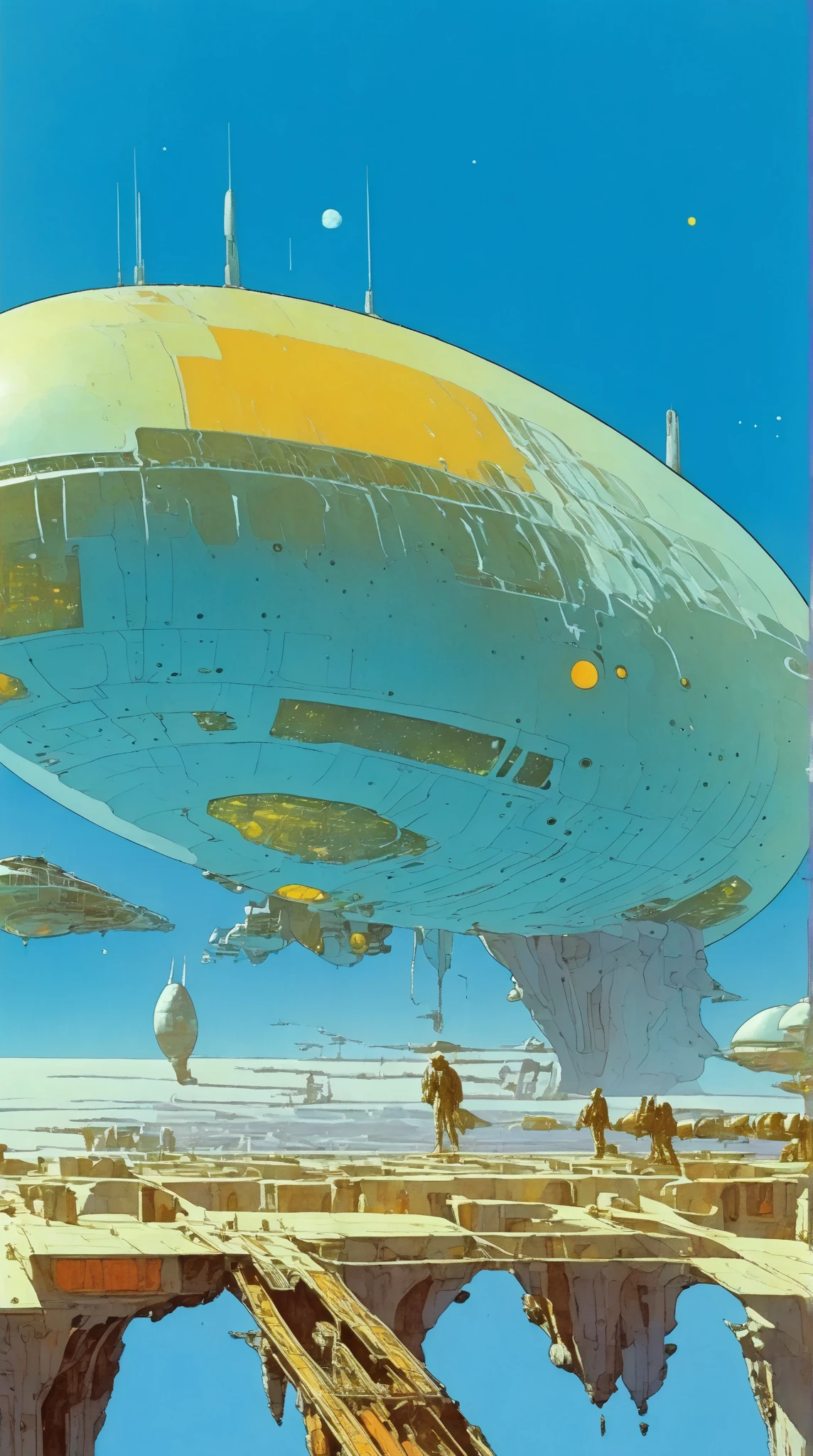 Moebius (Jean Giraud) Style - Inspirado en los intrigantes diseos de Moebius, A surreal landscape unfolds, Changes in shape and color that defy conventional logic, Where the rules of strategy and strategic thinking are the only guiding principles. Wide Angle SHot