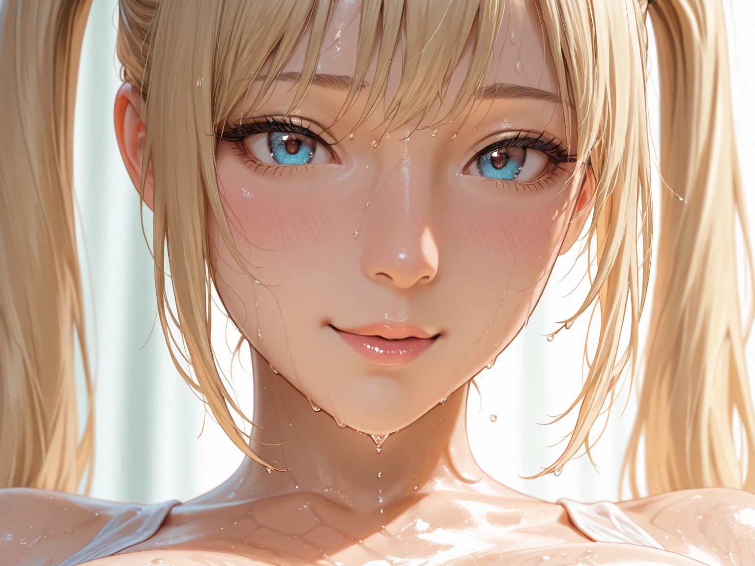 (masterpiece:1.2、Highest quality、masterpiece)、1 female、(Beauty:1.2),alone、classroom、Day、stand、blonde,(Bangs,Disheveled Hair:1.2)、blue eyes、(Completely naked:1.4)、(Whitening:1.4)、Big Breasts、Ring Earrings、lipstick、Sweaty、Round 1、blush、(Face close-up:1.4),(Cum on face and hair:1.5),(Heart symbol with both hands:1.2)